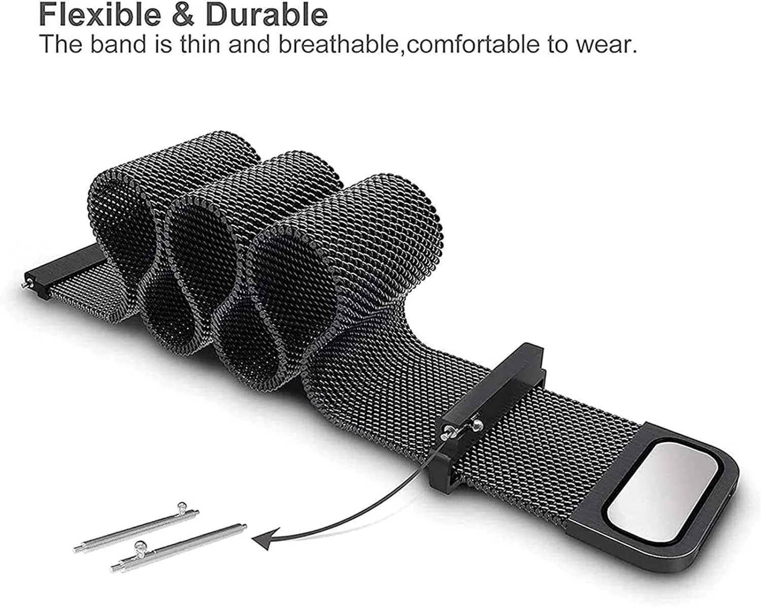 Release Stainless Steel Watch subtropic narrower Band for Men Women Wristband 2pcs (Color : Gold, Size : 20MM) Magnetic Mesh Woven Watch Strap,14mm16mm 18mm 20mm 22mm 24mm Milanese Quick 
