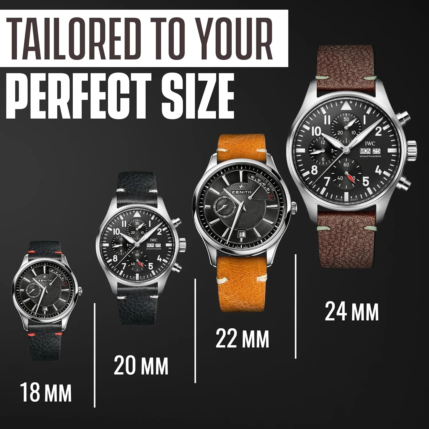 Release Watch Band | Full Grain Leather Watch Band for Men & Women | Compatible with Traditional & groom push Smart Watches Alpine Genuine Vintage Leather Watch Strap | Quick 