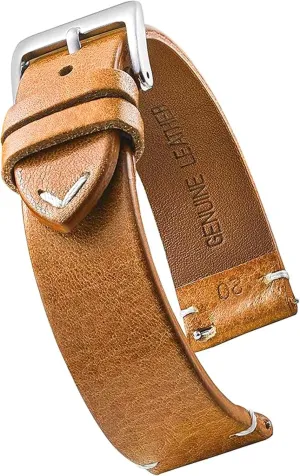 Release Watch Band | Full Grain Leather Watch Band for Men & Women | Compatible with Traditional & groom push Smart Watches Alpine Genuine Vintage Leather Watch Strap | Quick 