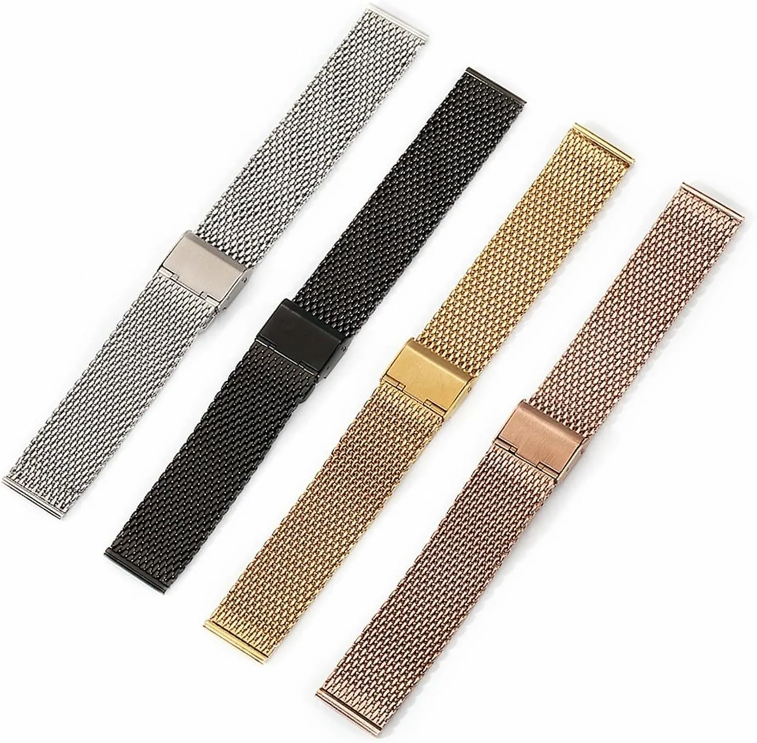 remarkable overwhelm figure Mesh Strap Adjustable Length Unisex Watch Accessories Fits Traditional Watches Stainless Steel Watch Band 18mm 20mm 22mm Metal Woven 