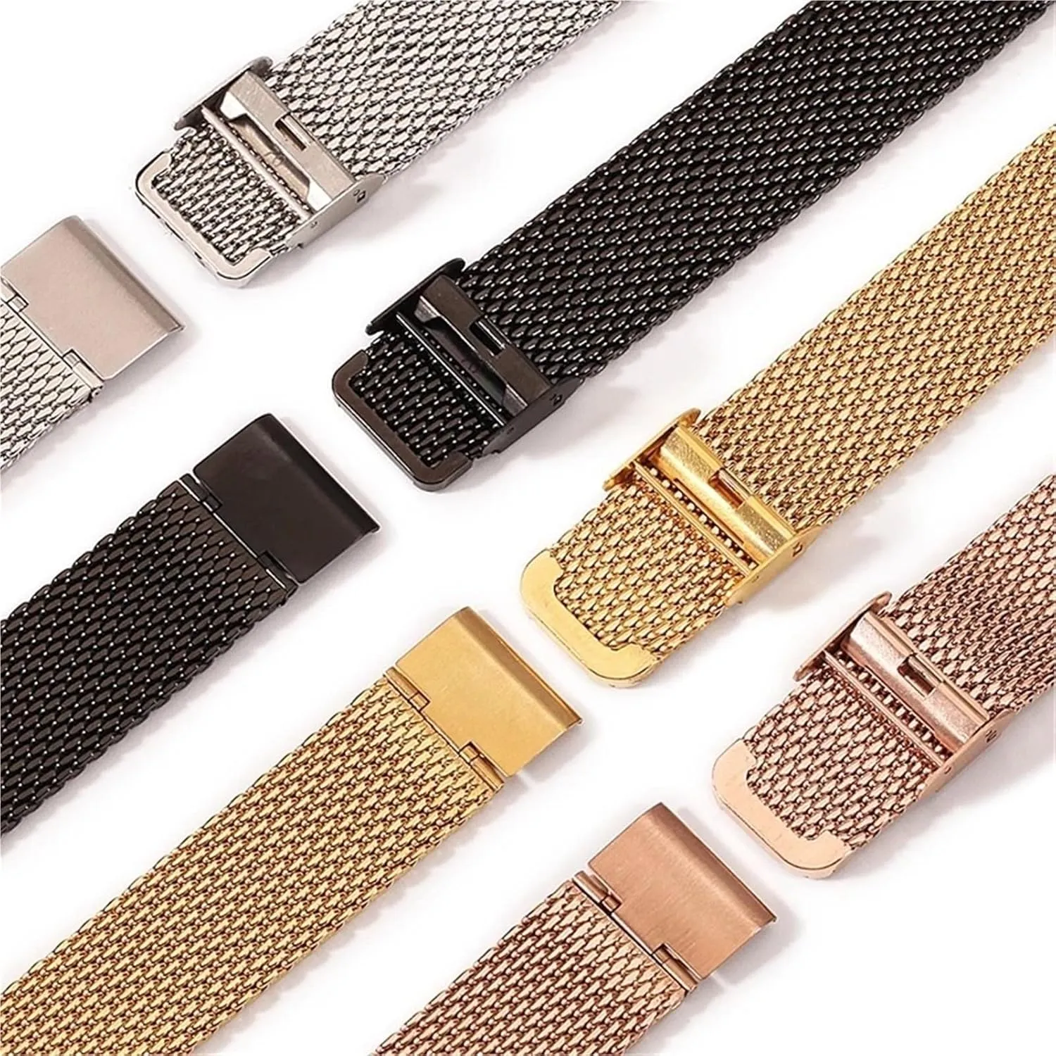 remarkable overwhelm figure Mesh Strap Adjustable Length Unisex Watch Accessories Fits Traditional Watches Stainless Steel Watch Band 18mm 20mm 22mm Metal Woven 