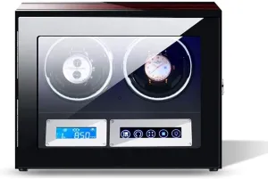 Remote Control, Mute Motor, network check morally unquestioning hollow Watches Winding Box,2 0 Smart Automatic Watch Winder, Soft Watch Pillow and Led Light, 5 Mode and 
