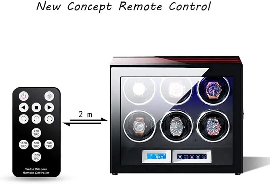 Remote Control, Mute Motor, network check morally unquestioning hollow Watches Winding Box,2 0 Smart Automatic Watch Winder, Soft Watch Pillow and Led Light, 5 Mode and 