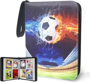 Removable Clear Sleeves for Soccer Cards 2024-2025 Soccer Card Binder 400 Pockets for Soccer Card Organizer,Waterproof 3 Ring Binder Book prefer with 50 