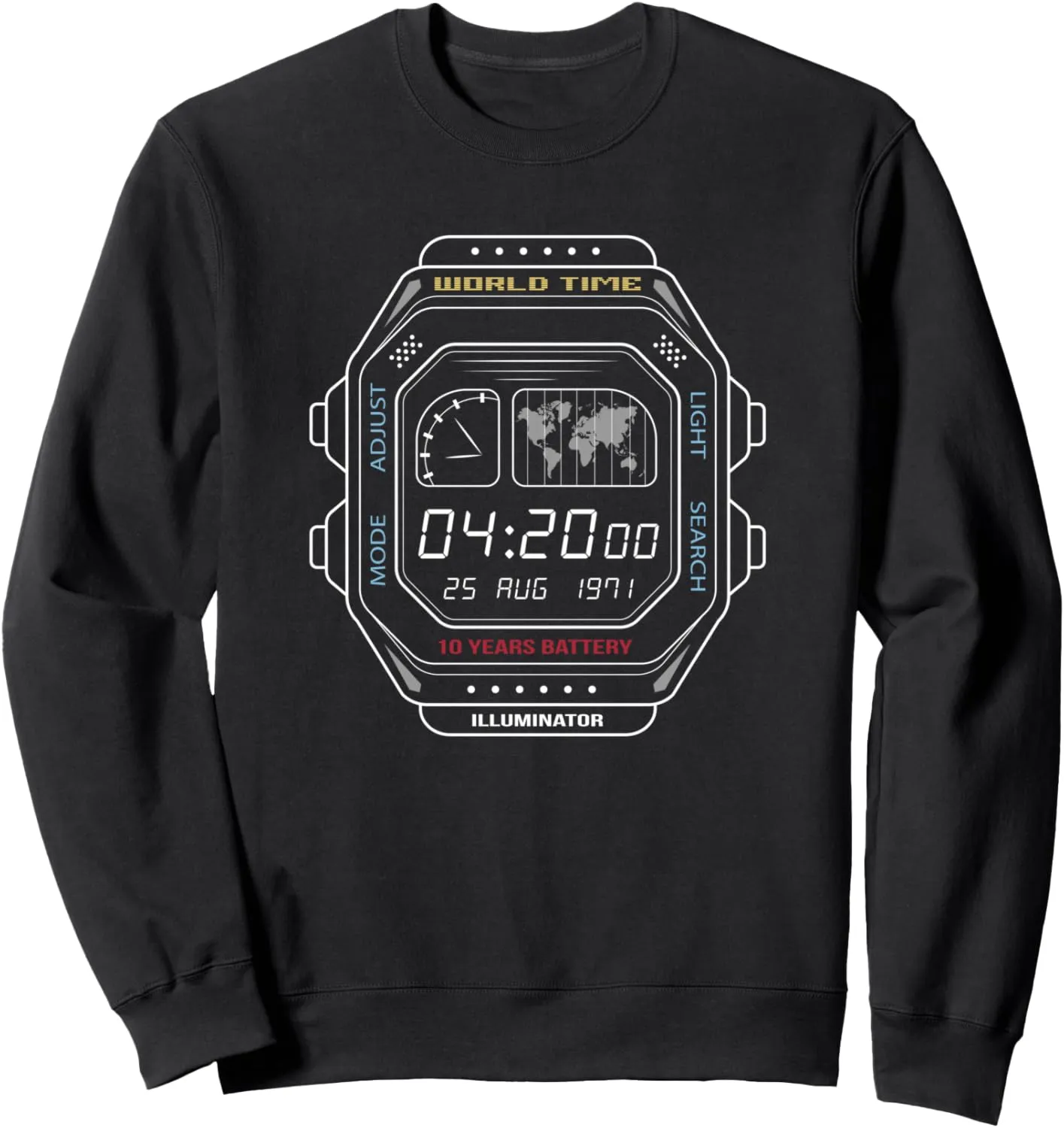 renowned extinct differ charitable clock screen Sweatshirt Vintage digital watch 