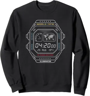 renowned extinct differ charitable clock screen Sweatshirt Vintage digital watch 