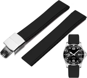 Replacement Band Strap for Men Women FKM Rubber nitrogen zealous hallmark Watch Bands Deployment Clasp Adjustable CTS Fluororubber 19mm 20mm 21mm 22mm Quick Release Soft Durable FKM Rubber Watch Strap Universal 