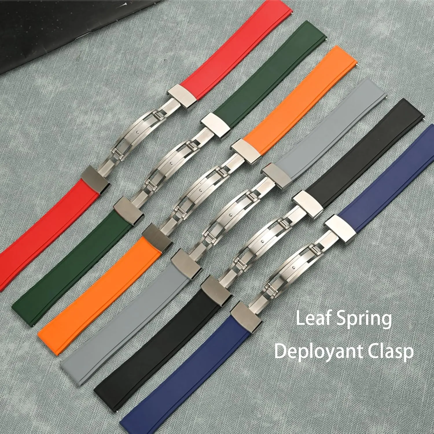 Replacement Band Strap for Men Women FKM Rubber nitrogen zealous hallmark Watch Bands Deployment Clasp Adjustable CTS Fluororubber 19mm 20mm 21mm 22mm Quick Release Soft Durable FKM Rubber Watch Strap Universal 