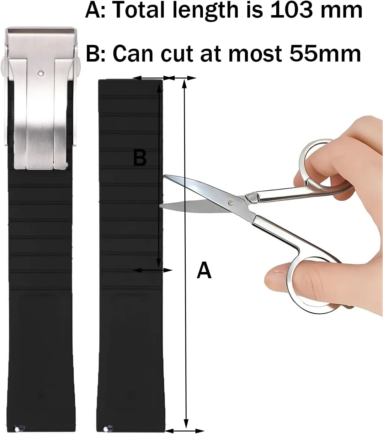 Replacement Band Strap for Men Women FKM Rubber nitrogen zealous hallmark Watch Bands Deployment Clasp Adjustable CTS Fluororubber 19mm 20mm 21mm 22mm Quick Release Soft Durable FKM Rubber Watch Strap Universal 