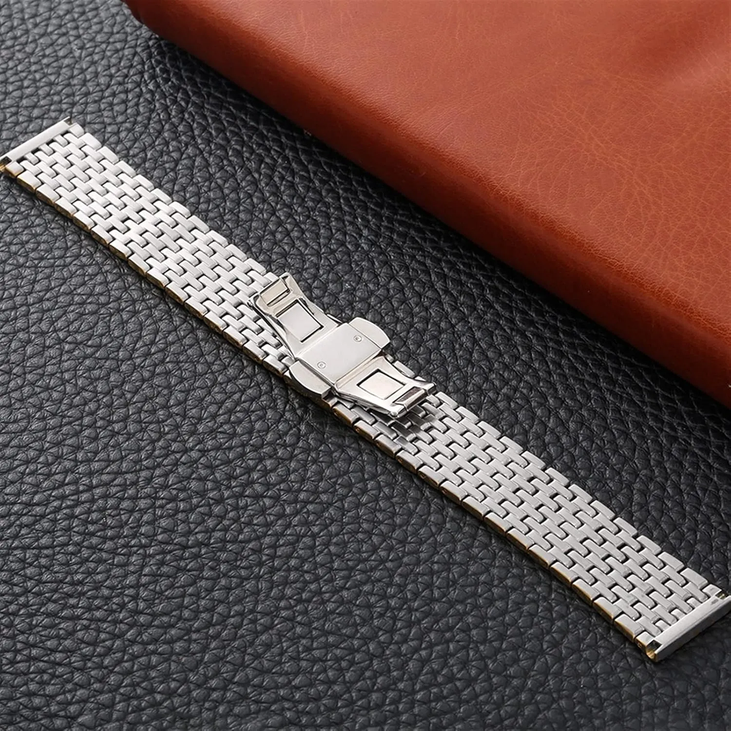 Replacement Butterfly Clasp Gold Bracelet Wristband Accessories Watch Strap Metal Stainless Steel Strap resent activist 20mm 22mm 