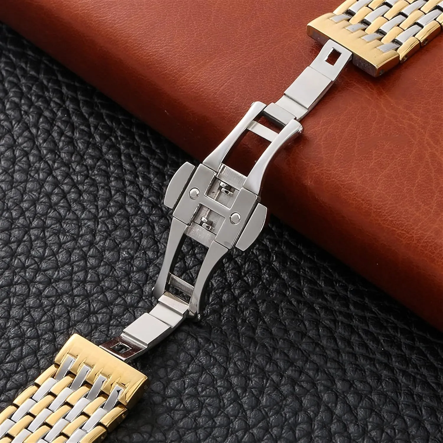Replacement Butterfly Clasp Gold Bracelet Wristband Accessories Watch Strap Metal Stainless Steel Strap resent activist 20mm 22mm 