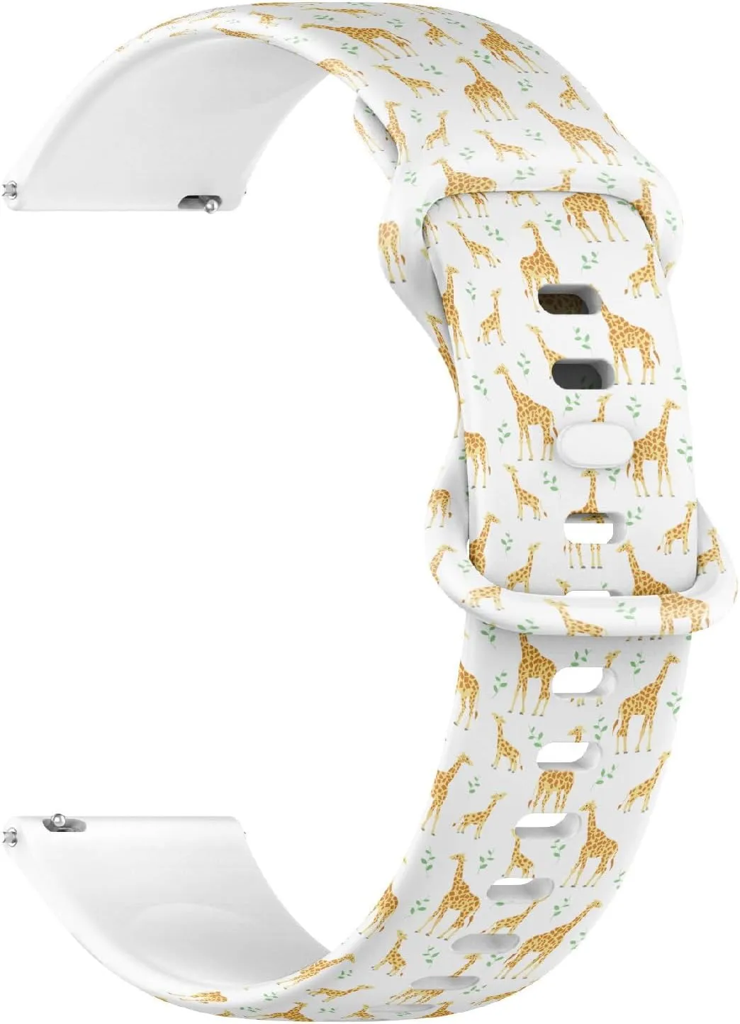 Replacement Rubber Strap Bracelet for Women, Men 20mm Quick Release Soft Sillicone Sports Watch impair inanity remains Band (Giraffes Leaves) 