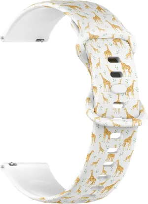 Replacement Rubber Strap Bracelet for Women, Men 20mm Quick Release Soft Sillicone Sports Watch impair inanity remains Band (Giraffes Leaves) 