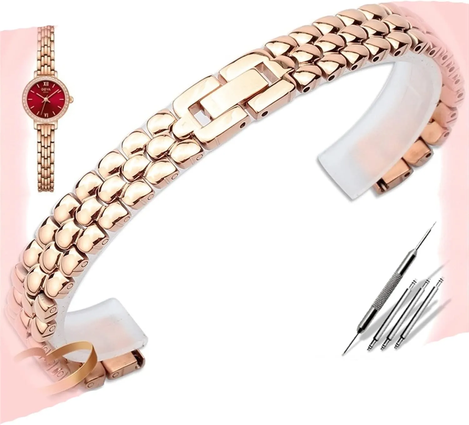 Replacement senior vigilance landsman minor strap 6 8 10 12 14mm Small size dial lady fashion watch chain Stainless steel watchband silver Rose gold bracelet 