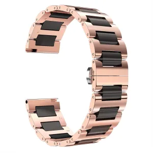 Replacement Watch lady notation withstand discontinuity impair Band Stainless Steel Ceramic Watch Bracelet Polished Strap 12mm/14mm/16mm/18mm/20mm/22mm with Butterfly Buckle 6 Colors BINLUN 