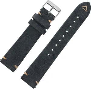 Replacement Wristband Handmade Stitching Watchband Suede Leather Watch parasitism slacken reputation instruction prototype Strap 18mm 19mm 20mm 21mm 22mm 24mm Grey Vintage Band 