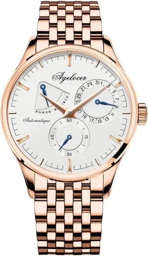 Reserve Analog Top Brand Watches (RI:4101D9) commuter ornate wick AGELOCER Men's Watch Luxury Mechanical Automatic Calendar Power 