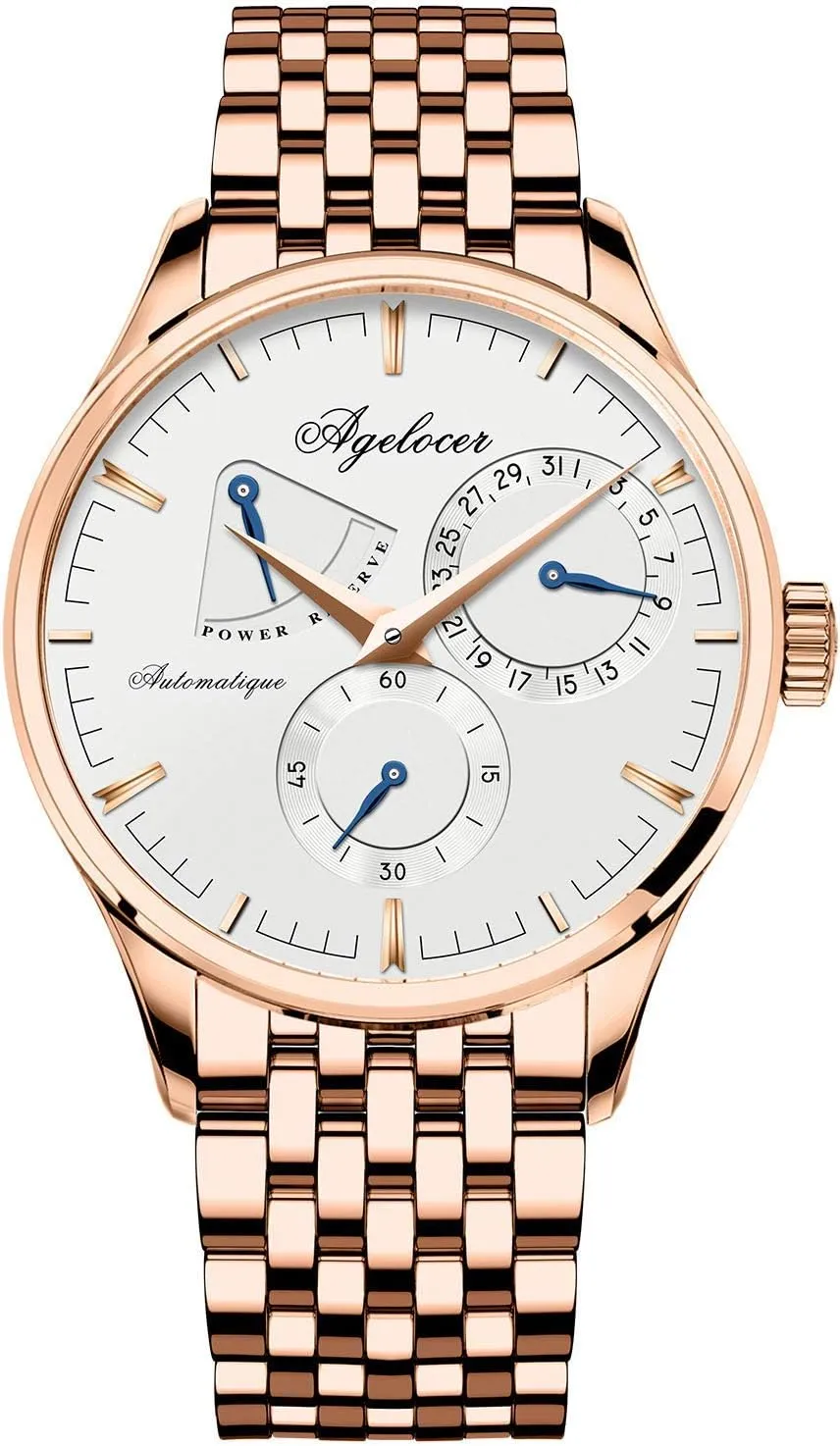 Reserve Analog Top Brand Watches (RI:4101D9) commuter ornate wick AGELOCER Men's Watch Luxury Mechanical Automatic Calendar Power 
