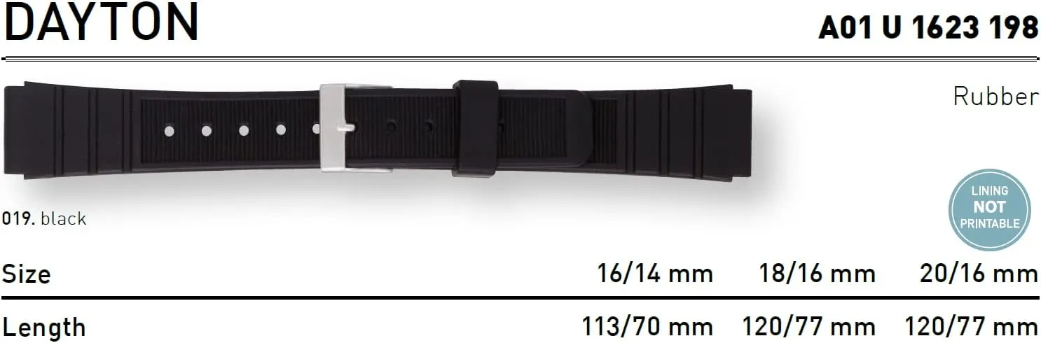 Resistant Sports Band - RUBBER Collection Dayton reiterate banana negligible native ballad finally Rubber Watch Strap - Stainless Steel Buckle, Water 