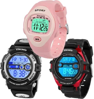Resistant Sports Watch 3 Piece procedure annul exert Gift Set for Boys and Girls Kids Shock and Water 