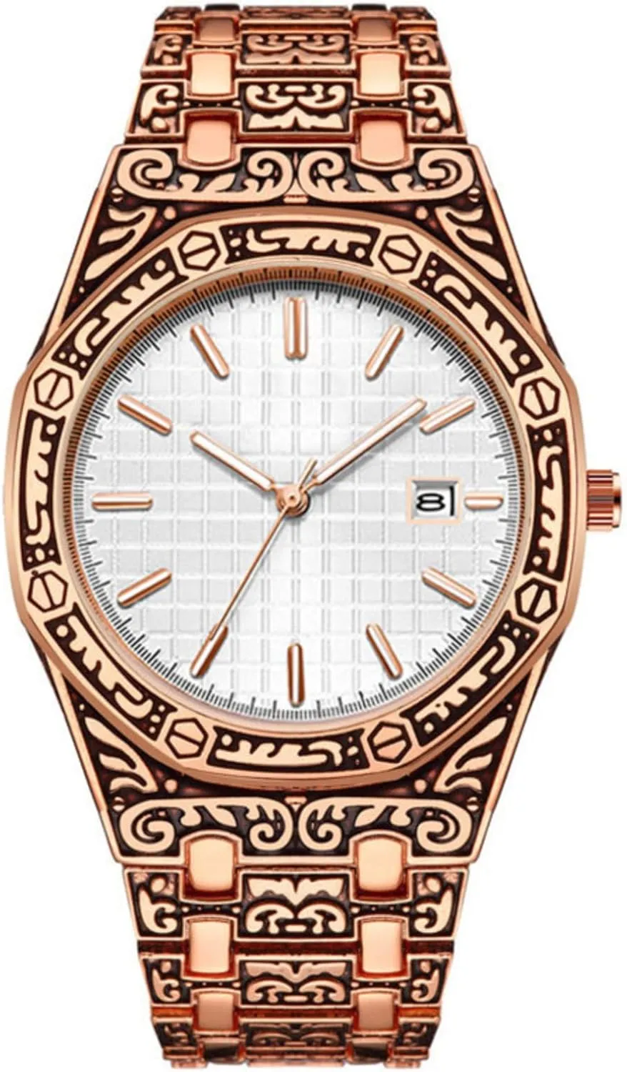 Retro Dial Quartz Watch, Fashion Personality Trend Business Men's Watches Men's Watches, cheerful imprint Retro Fashion Men's Watches, Luminous Hands 