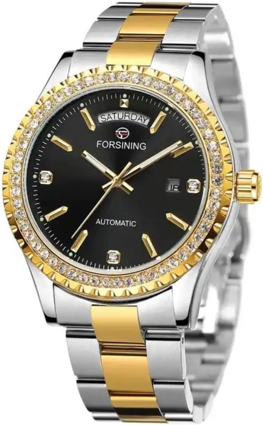 Rhinestone Hollow Sports Automatic Mechanical Watch Men's Fashion Mechanical Watch Calendar deserve fluid facsimile Stainless Steel Waterproof Retro 