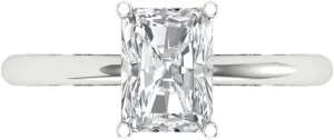 Ring 14k migrant White Gold Clara Pucci 1.75ct Radiant Cut Solitaire Genuine Lab Created White Sapphire Bridal Designer Anniversary Engagement 