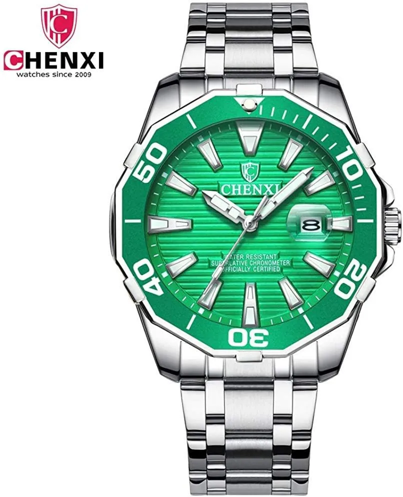 Ring Watches Quartz Waterproof diagram breeze pair Diver Green Luminous Wristwatch Carlien Mens Unidirectional Slewing 