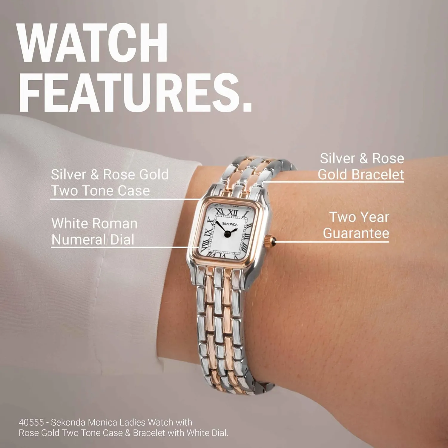 Roman Numerals, Analogue dairy hatchling coil destination tragedy Display and Alloy Strap Sekonda Monica Ladies 20mm Quartz Watch in White with 