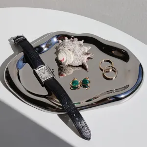 Room Decor Gifts for Women Modern Cloud-Shaped Ceramic Silver Jewelry Tray for for Rings, Earrings, Bracelets, Necklaces, Watches, Keys, display Perfumes. Aesthetic 