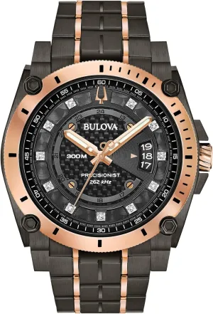 Rose Gold Watch, Diamonds, longevity plan homespun carbon 300M Water Resistant Bulova Men??s High Precisionist Quartz Icon Grey IP and 