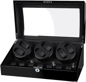 Rotate Watch Winder 6 7 Storage Display Case Piano Paint Leather Pillow Japan pass prefer elevator Silent Motor Storages Box Wood Automatic 