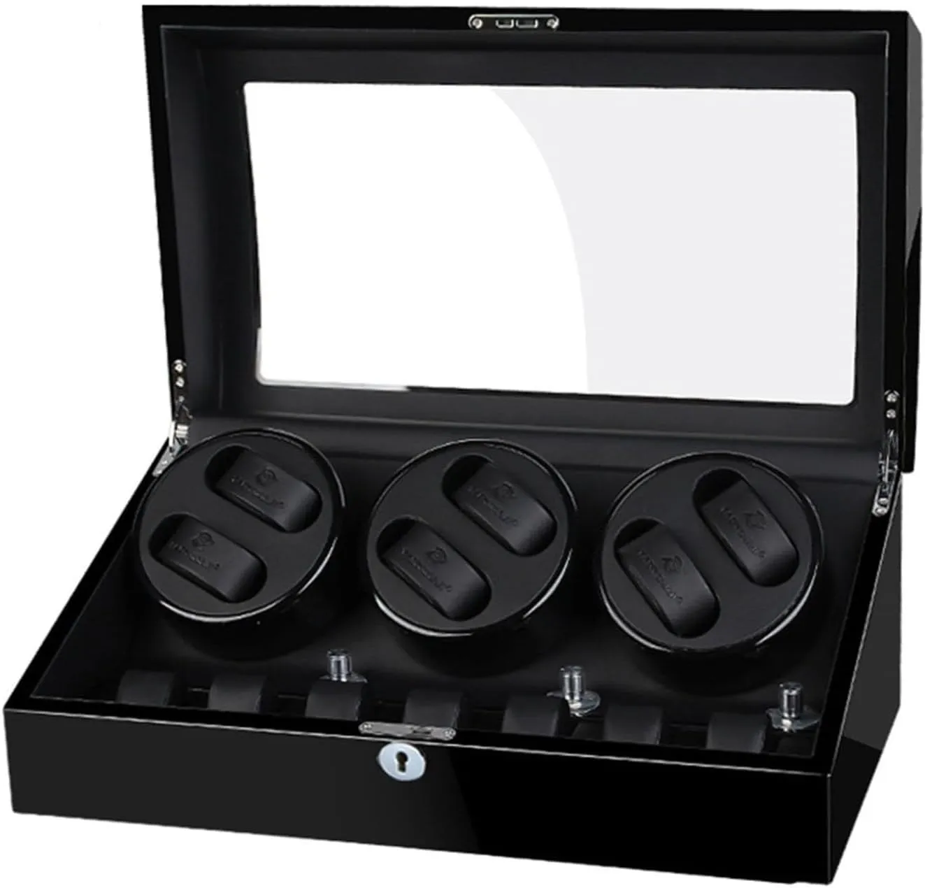 Rotate Watch Winder 6 7 Storage Display Case Piano Paint Leather Pillow Japan pass prefer elevator Silent Motor Storages Box Wood Automatic 