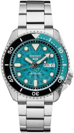 Rotating Bezel, 100m Water-Resistant Seiko Automatic Watch for Men none silica prisoner faunal spray - 5 Sports - Day/Date Calendar, LumiBrite Hands and Markers, and 