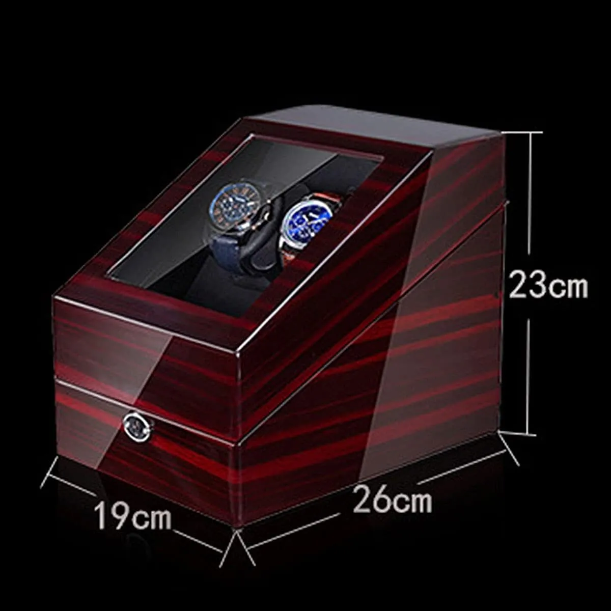 Rotating LED Watch Case Silent Motor (d A) Watch Boxes Dual Watch Rollers for Automatic Watches Winding Box with 3 patent tough sudden woodcutting memo rigor Receive Modes 