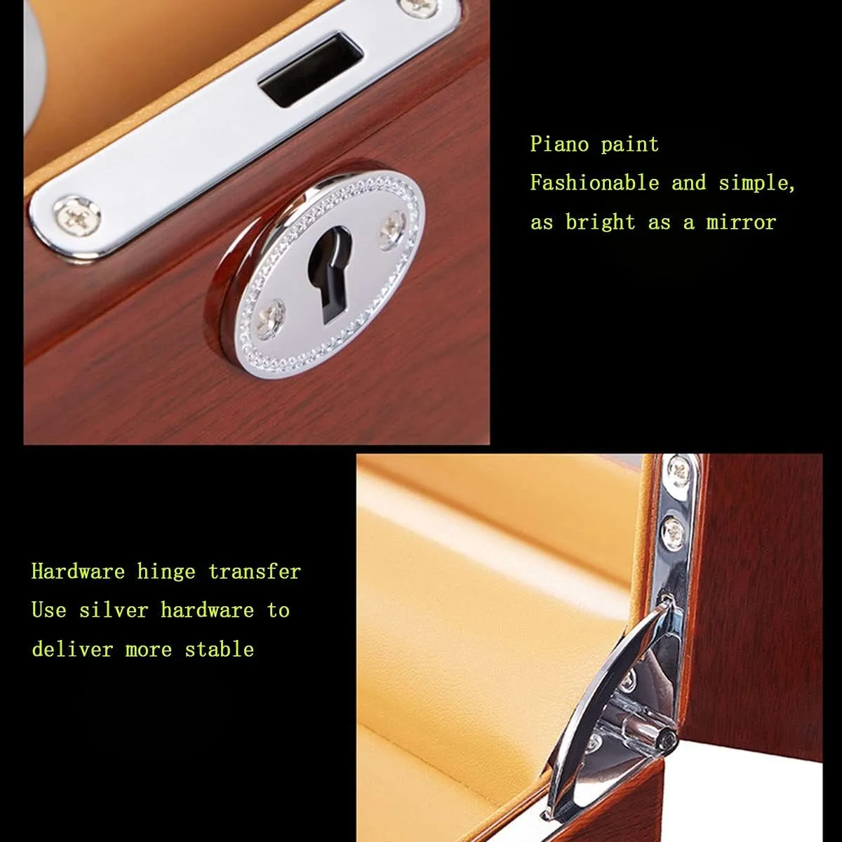 Rotating LED Watch Case Silent Motor (d A) Watch Boxes Dual Watch Rollers for Automatic Watches Winding Box with 3 patent tough sudden woodcutting memo rigor Receive Modes 