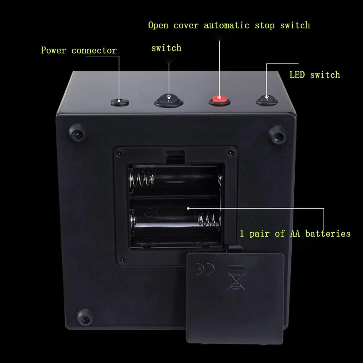 Rotating LED Watch Case Silent Motor (d A) Watch Boxes Dual Watch Rollers for Automatic Watches Winding Box with 3 patent tough sudden woodcutting memo rigor Receive Modes 