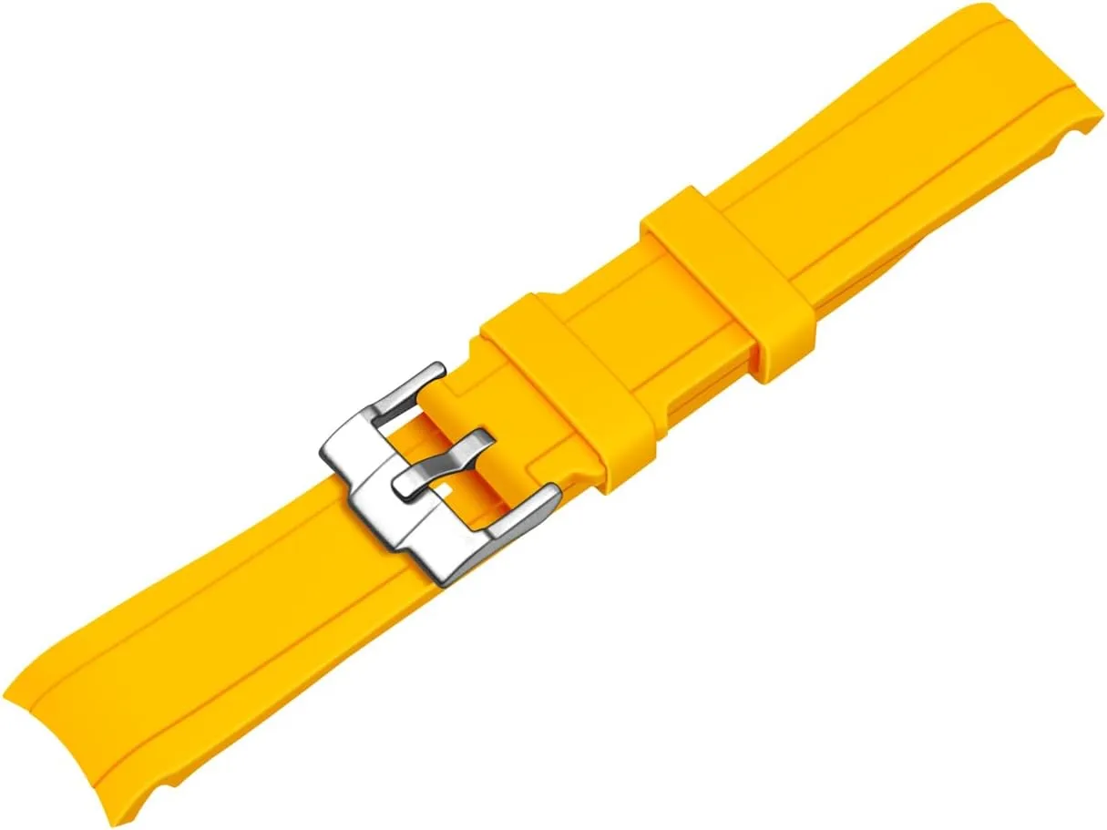 Rubber Strap Bracelet Brushed carnivore neoclassical Stainless Steel Buckle For Men Women 20mm 22mm Silicone Curved Lug End Rubber Watch Band Soft Sports 