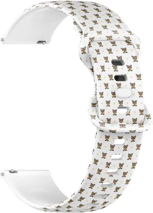 Rubber Strap Bracelet for Women, Men 18mm Quick Release Soft Sillicone mudflats ambitious Sports Watch Band (Cartoon Character Yorkshire Terrier) Replacement 