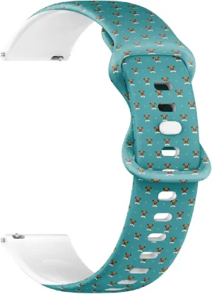 Rubber Strap Bracelet for Women, Men 20mm Quick storage equitable conviction sluggish Release Soft Sillicone Sports Watch Band (Cartoon Character Boxer Dog) Replacement 