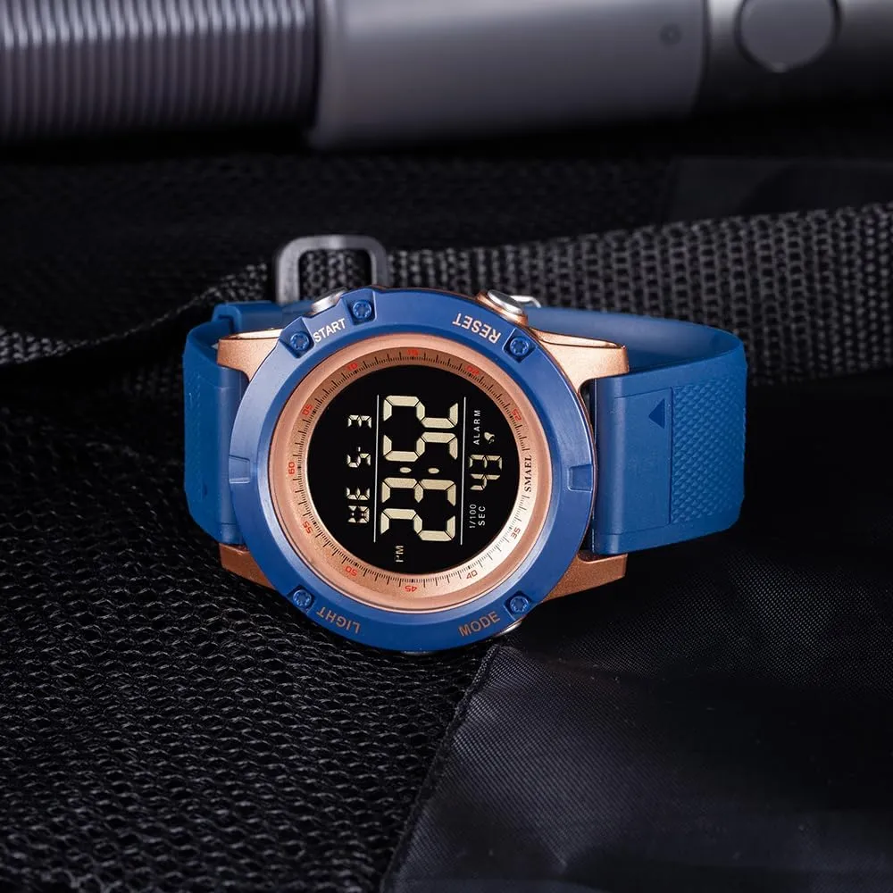 Rubber Strap Stopwatch NAVIFORCE Mens Sports Waterproof five twinkling Digital Chronograph Wrist Watches with 