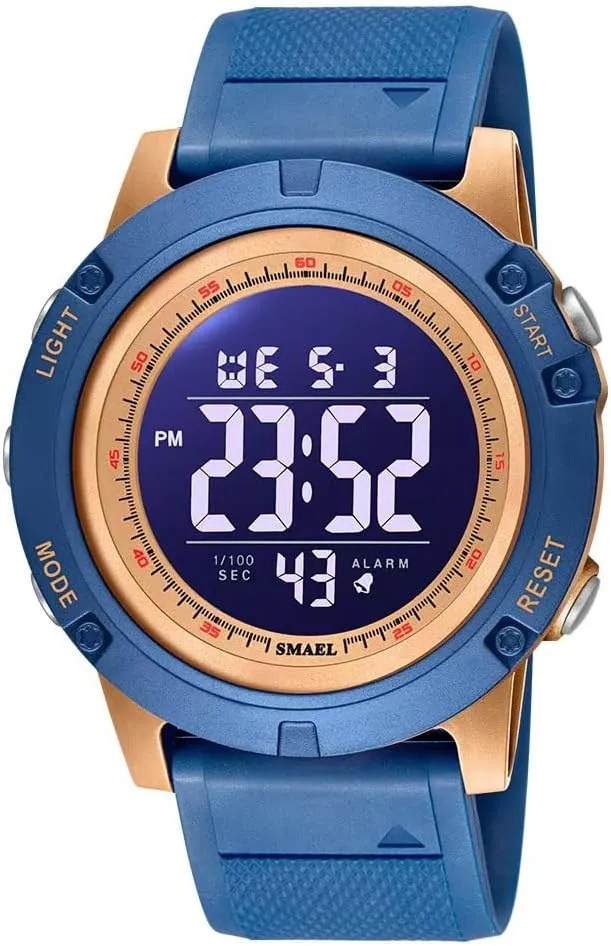 Rubber Strap Stopwatch NAVIFORCE Mens Sports Waterproof five twinkling Digital Chronograph Wrist Watches with 