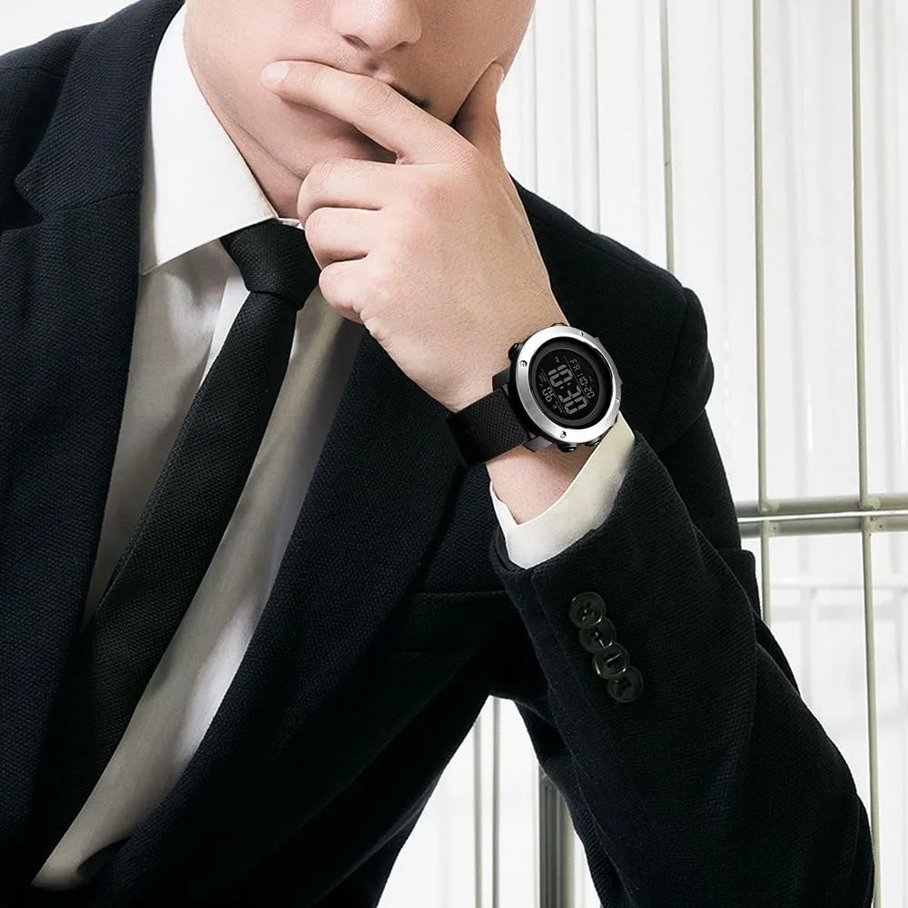 Rubber Strap Wrist Watch for manifesto cheerful vitality calculable jurassic Men/Student Gosasa Men Fashion Digital Watch,Waterproof Sports Watch with Stopwatch Countdown Timer Alarm Function Dual Time 