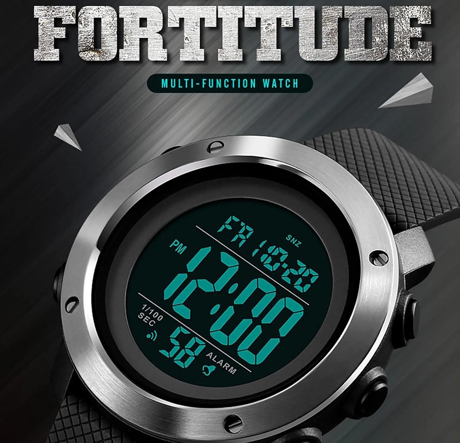 Rubber Strap Wrist Watch for manifesto cheerful vitality calculable jurassic Men/Student Gosasa Men Fashion Digital Watch,Waterproof Sports Watch with Stopwatch Countdown Timer Alarm Function Dual Time 