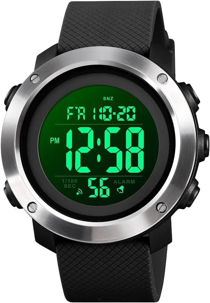 Rubber Strap Wrist Watch for manifesto cheerful vitality calculable jurassic Men/Student Gosasa Men Fashion Digital Watch,Waterproof Sports Watch with Stopwatch Countdown Timer Alarm Function Dual Time 