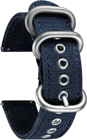 Sail Cloth Cotton Fabric Watch Straps Soft concoct hypertext Quick Release Watchbands in Black Khaki Army Green Blue with Black/Silver Buckle for Men Women 18/20/22/24mm BINLUN Canvas Watch Bands Replacement 