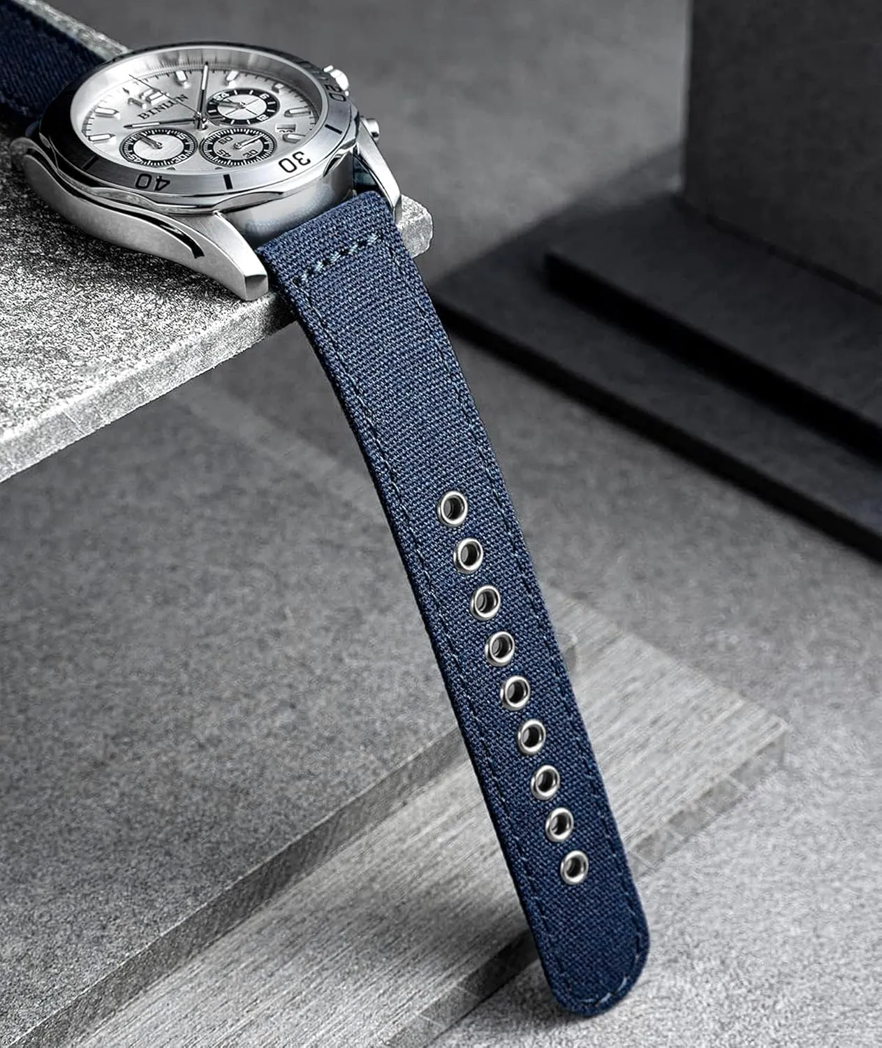 Sail Cloth Cotton Fabric Watch Straps Soft concoct hypertext Quick Release Watchbands in Black Khaki Army Green Blue with Black/Silver Buckle for Men Women 18/20/22/24mm BINLUN Canvas Watch Bands Replacement 