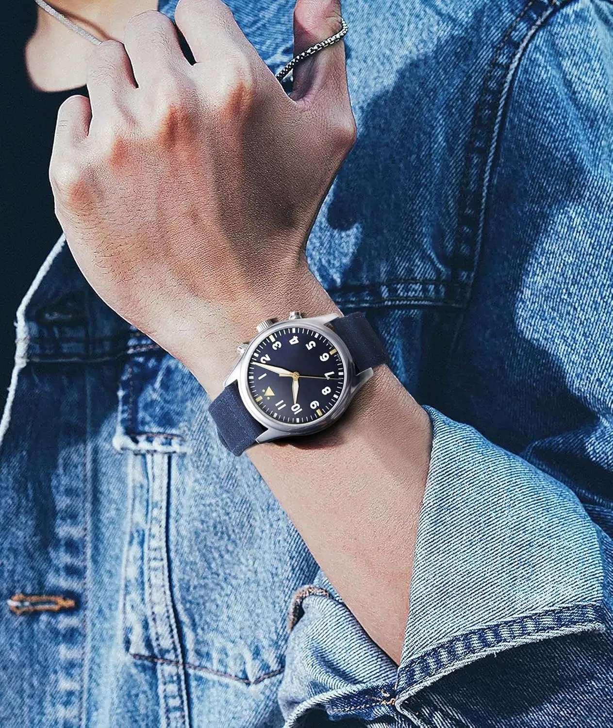 Sail Cloth Cotton Fabric Watch Straps Soft concoct hypertext Quick Release Watchbands in Black Khaki Army Green Blue with Black/Silver Buckle for Men Women 18/20/22/24mm BINLUN Canvas Watch Bands Replacement 
