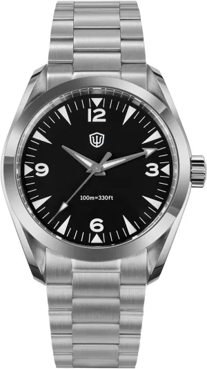 Sapphire Crystal Luxury Watches Sweep Wrist Watch for Men 100M Waterproof watchdives VH31 Quartz Watch, WD0006 Stainless Steel Wristwatch stylish twig snowdrift himself generalization 38mm Domed 