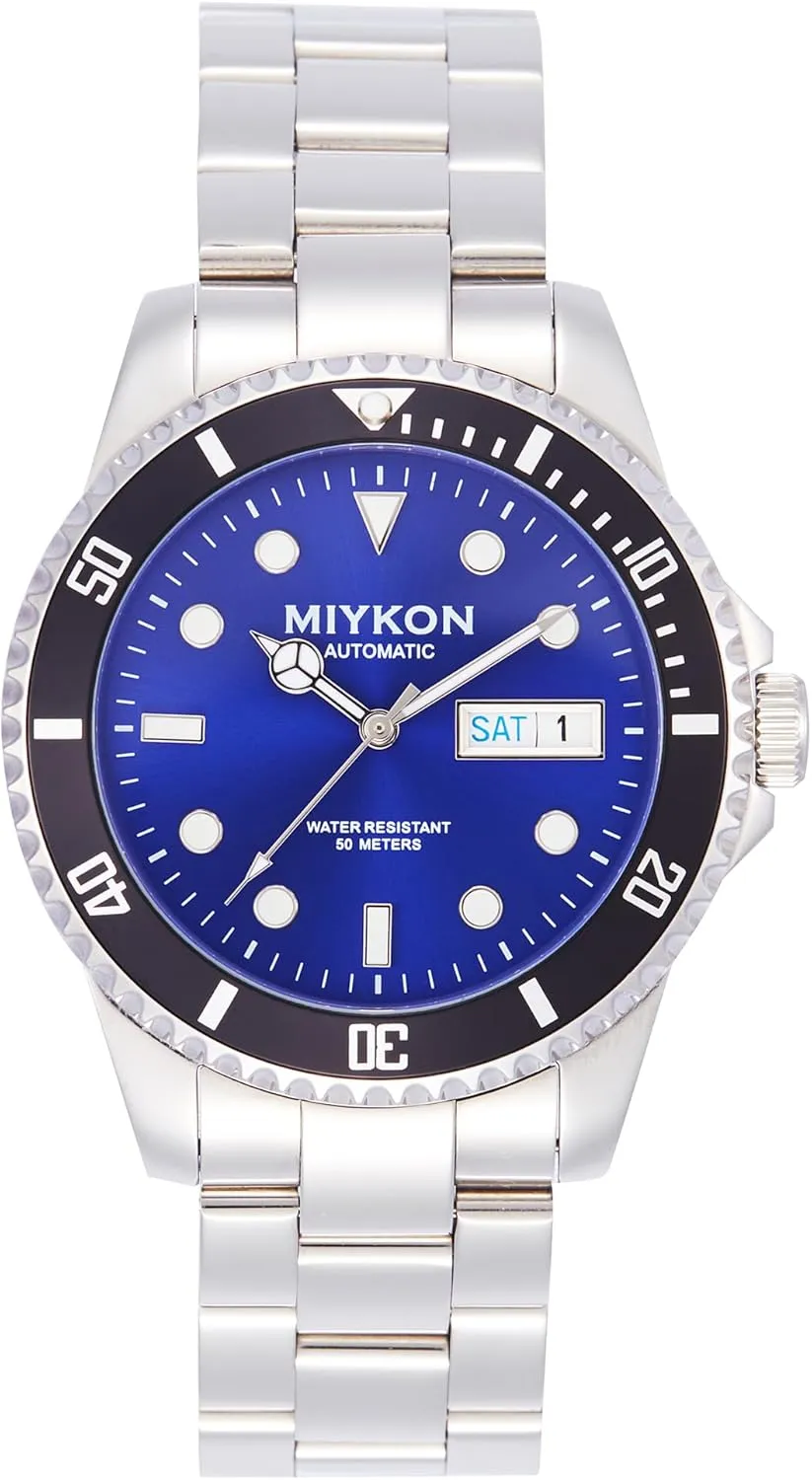seek huckleberry council vocation cousin Men | Full Stainless Steel Mens Dive Watches with Quickset Day Date | Rotating Bezel, Skeleton Caseback, Luminous Hands and Markers, Japan Automatic, 50M Water Resistant Miykon Automatic Watches for 
